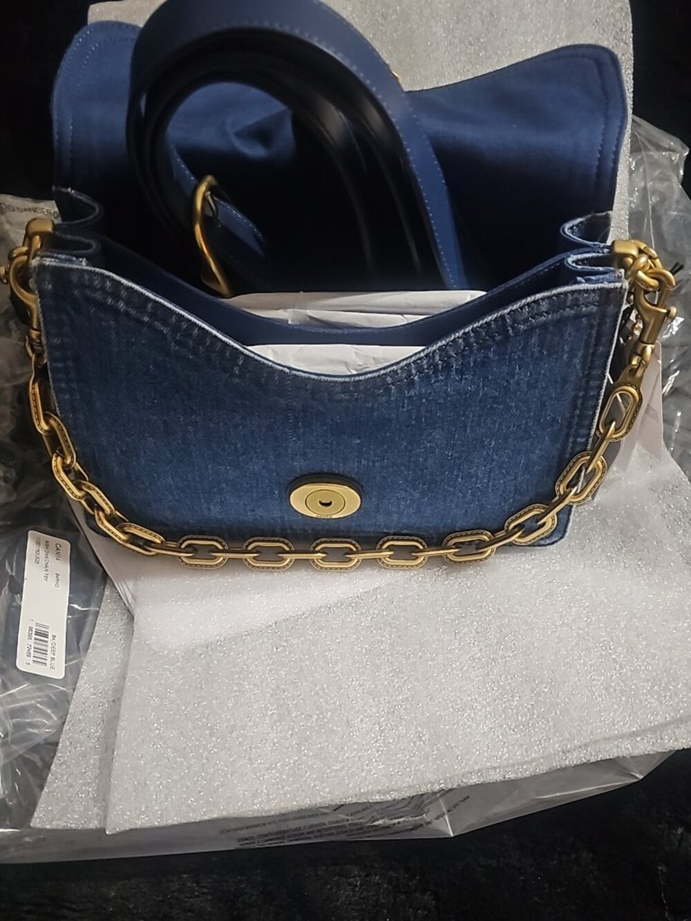 New Small Denim Chain Tabby Shoulder Bag - Picture 3 of 11
